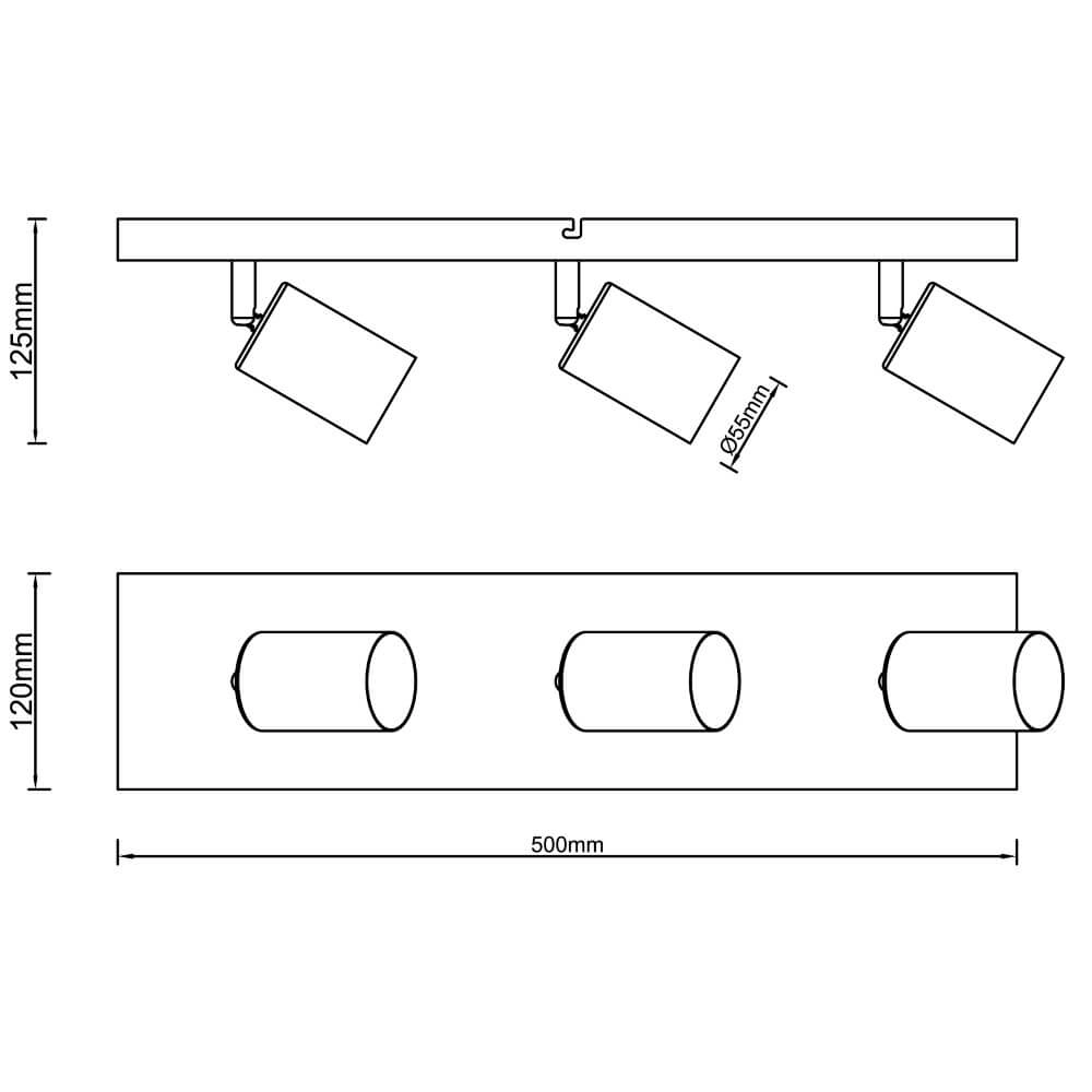Zwarte plafondspot Jello 3-lichts Brilliant 4004353409387