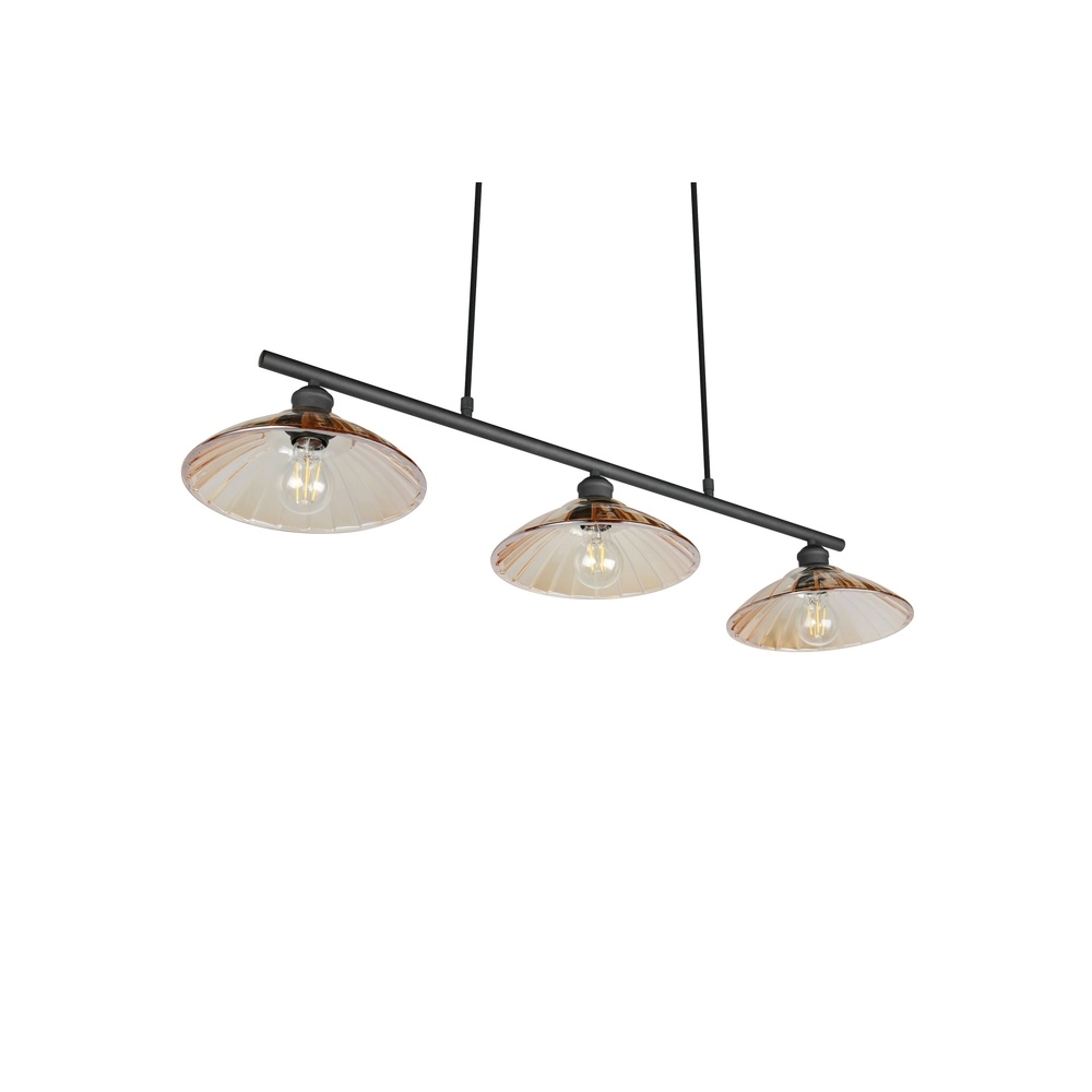 Klassieke hanglamp Eluna 3-lichts zwart Trio 4017807682502