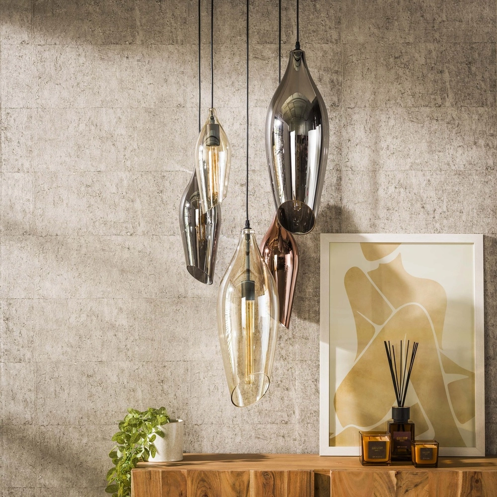 Vide hanglamp Cocoon 5x gekleurd glas Lyora 8716803511910