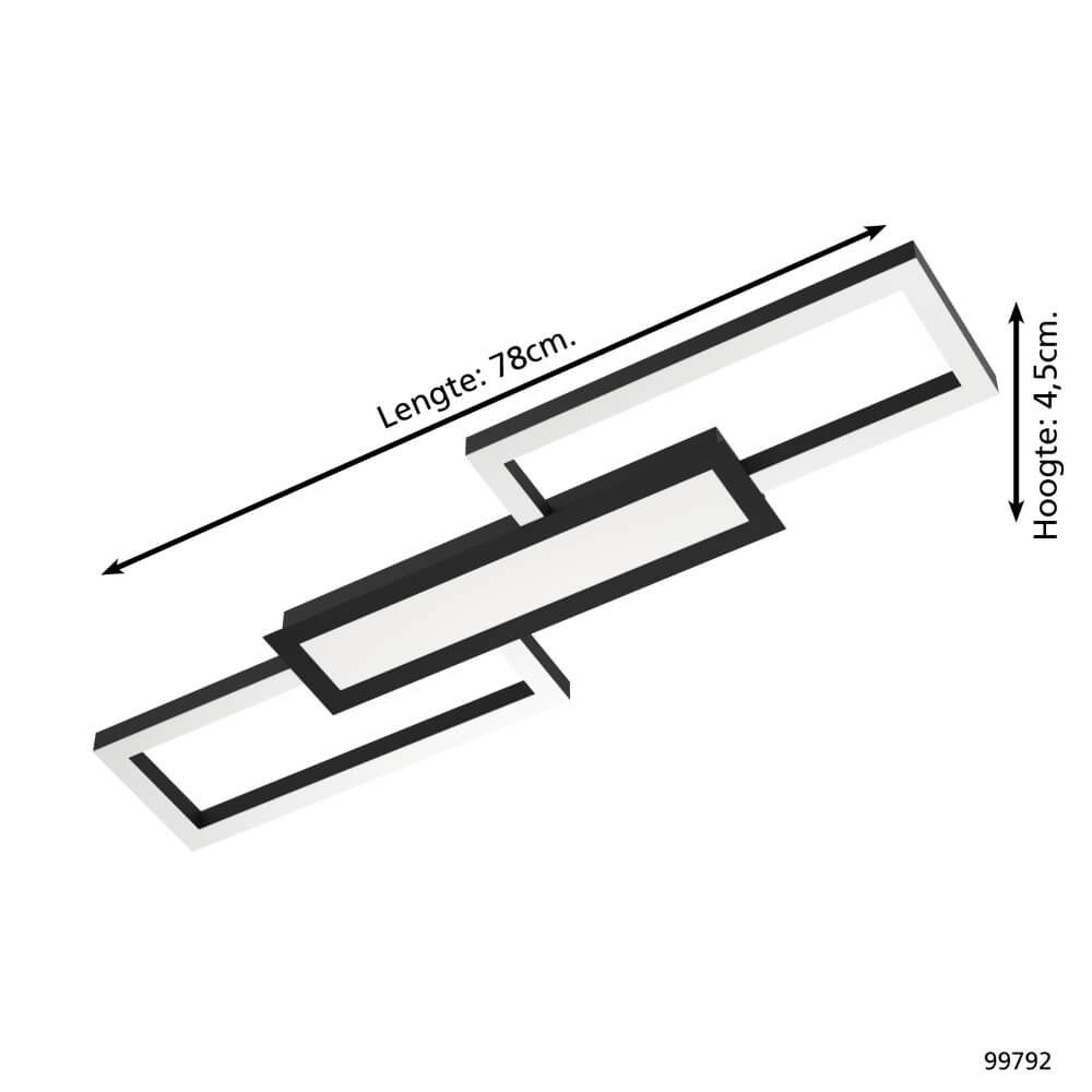 Zwarte led plafondlamp Monirote Eglo 9002759997922