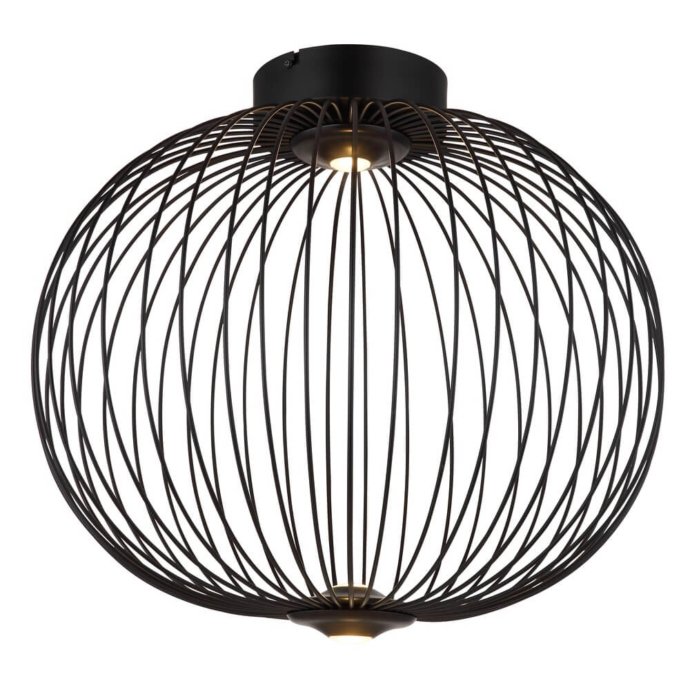 Zwarte plafondlamp Galway enkel kooi Ø 50cm