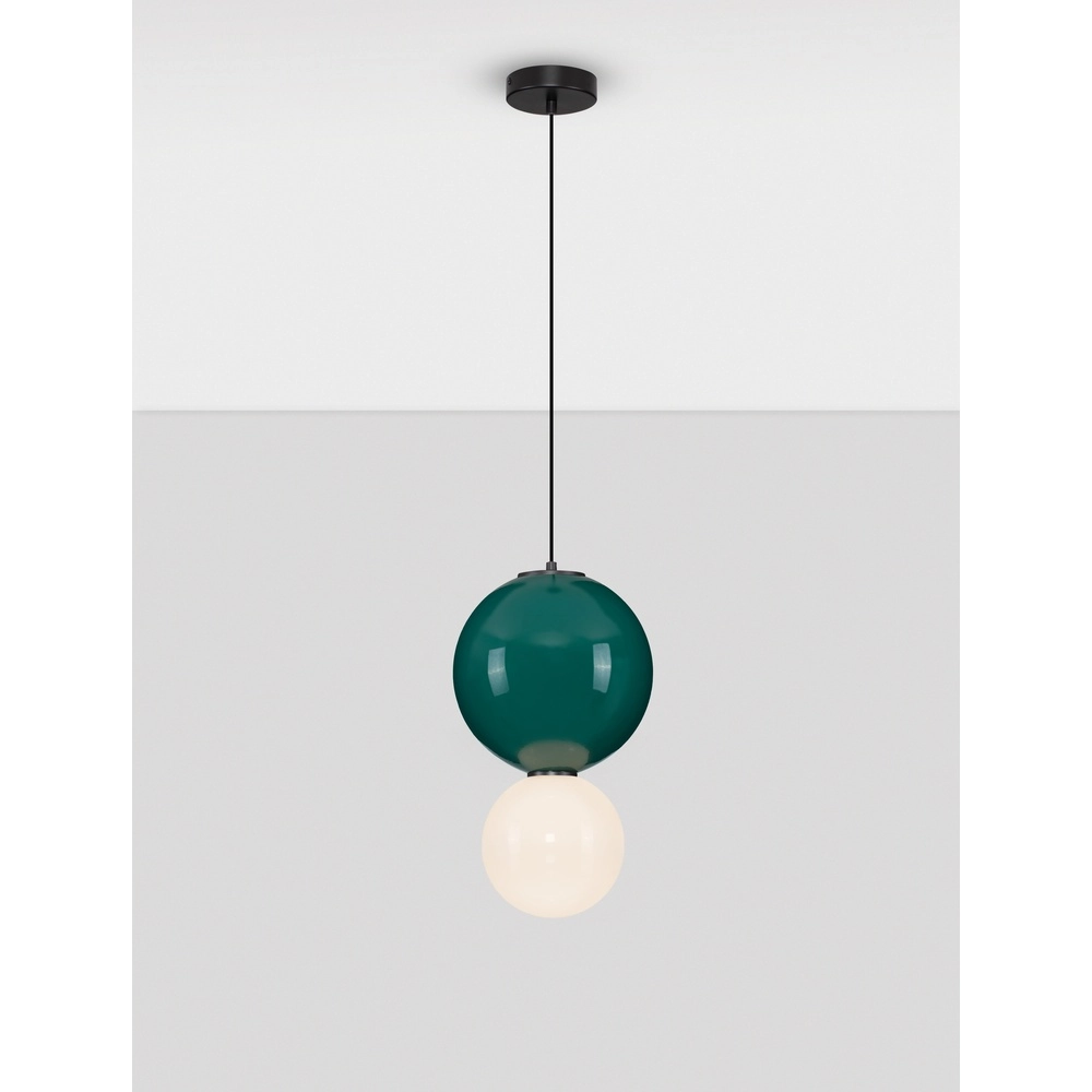 Pendant lamp Noesis Ø 25cm green with white Lyora 5212017483645