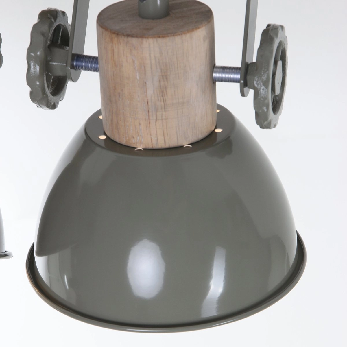 Opbouwspot Gearwood 2-lichts groen met houtbruin Steinhauer 8712746122732