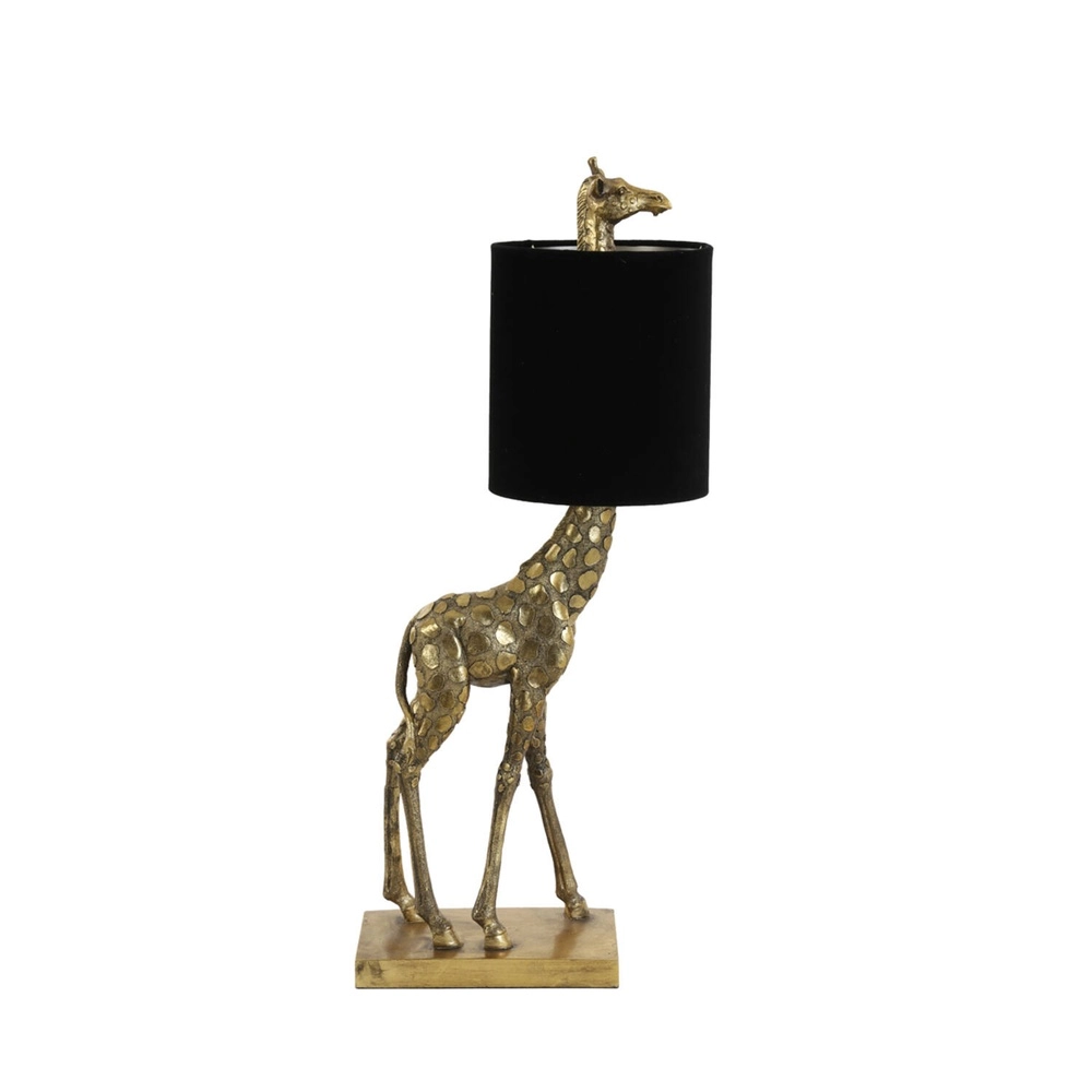 Schemerlamp Giraffe 61cm brons met zwart