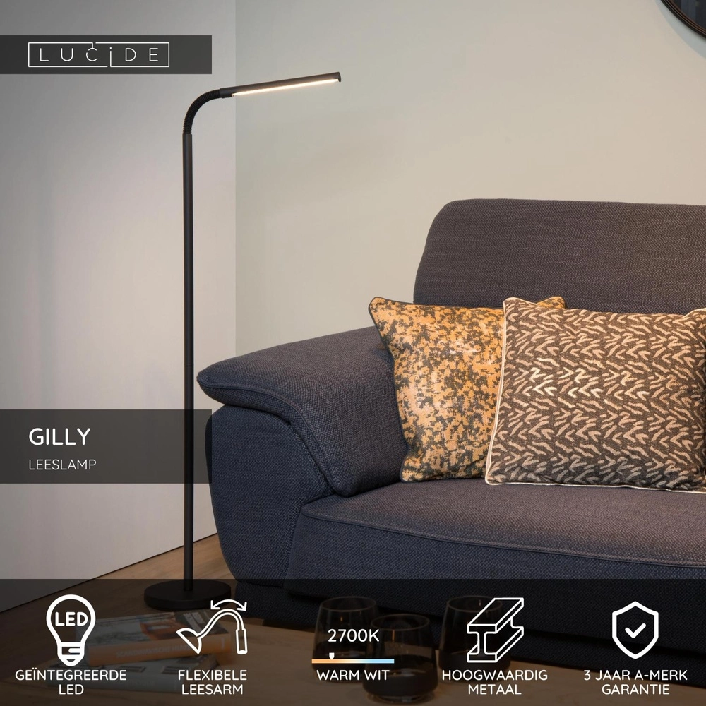 Design leeslamp Gilly zwart Lucide 5411212361110