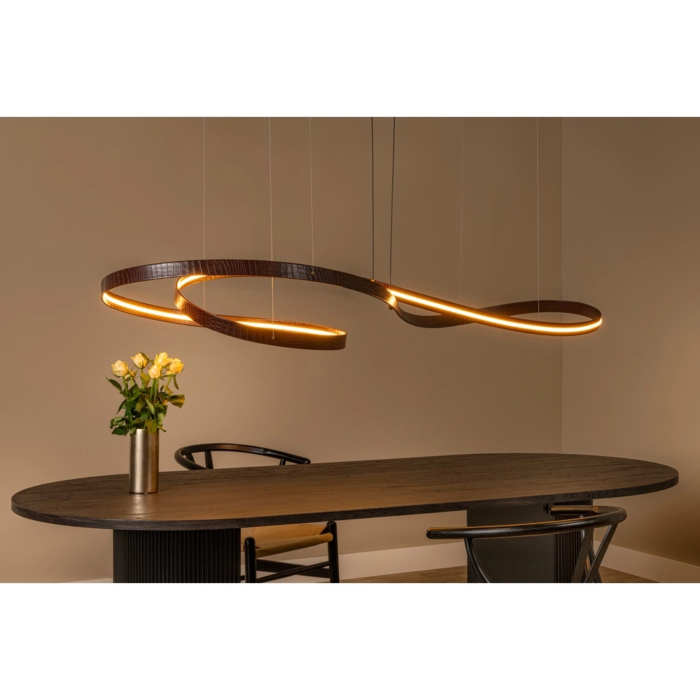 Moderne led hanglamp Slalom Koffie bruin met effect Premium by Lucide 5411212135148