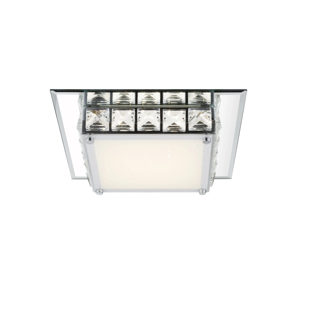 Vierkante plafondlamp Margo chroom