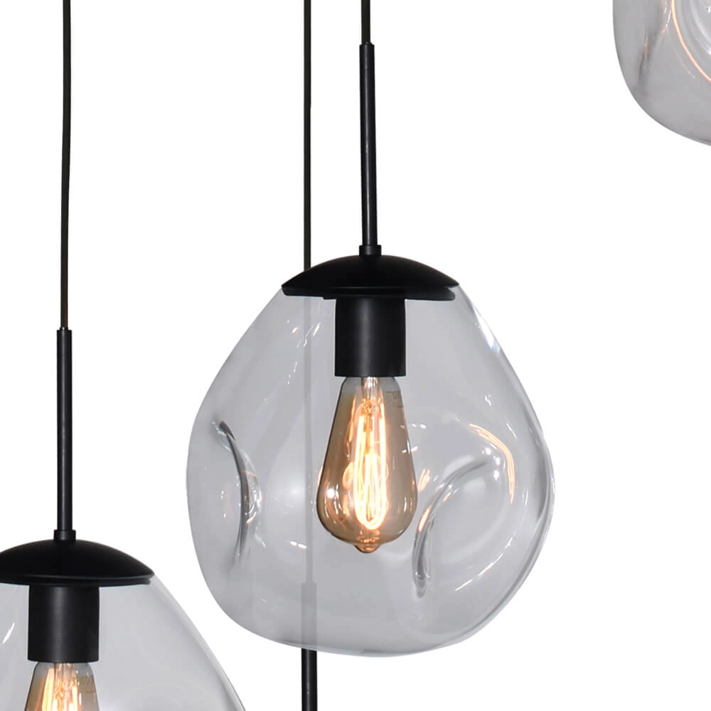 Vide hanglamp Lava 5x helder glas Ø 24cm Masterlight 8718121286518