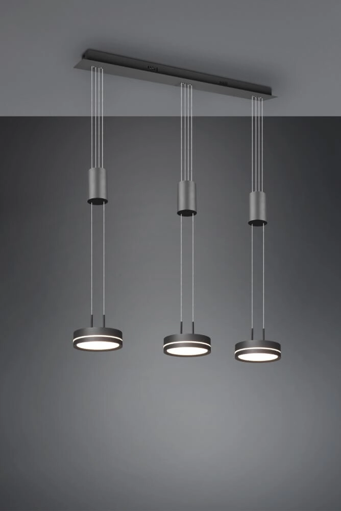 Hanglamp Franklin 3-lichts zwart Trio 4017807510089