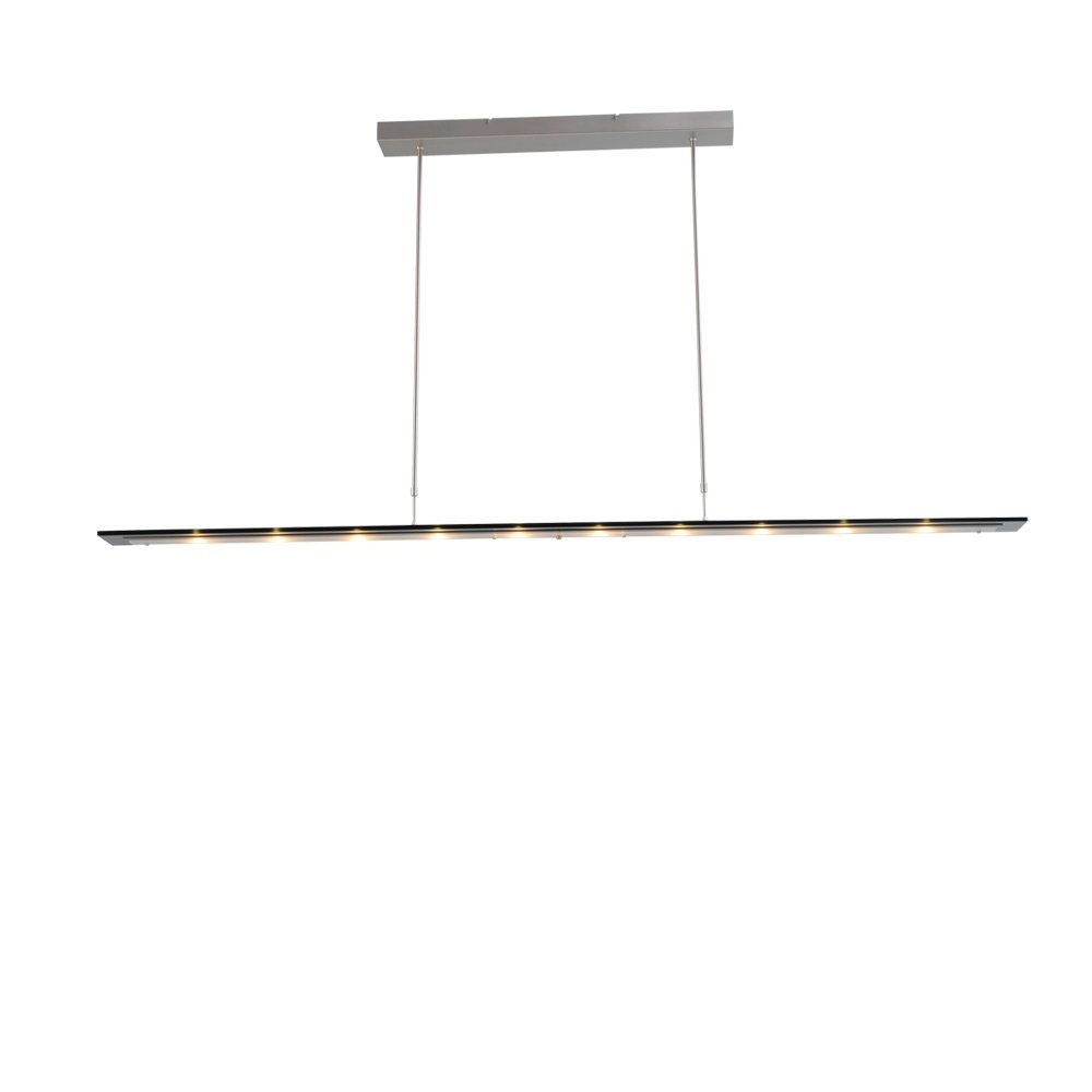 Hanglamp eettafel - kantoor Vigo 170cm nikkel met zwart Hanglamp eettafel - kantoor Vigo 170cm nikkel met zwart