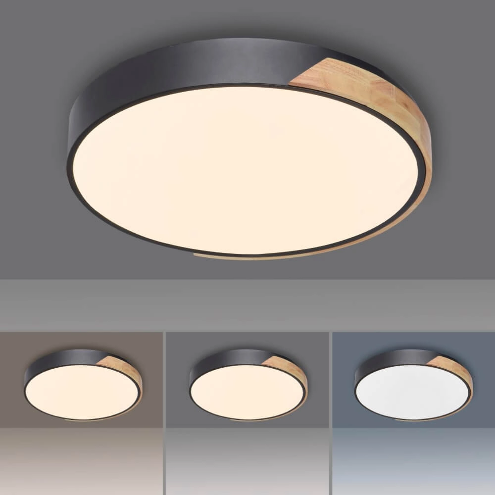 Ronde plafondlamp Q-Bila zwart Paul Neuhaus 4012248366219