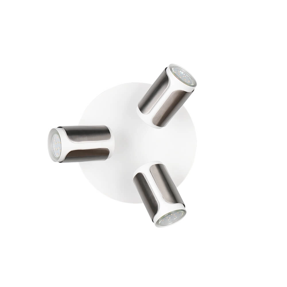 3-lichts opbouwspot Gillan nikkel met wit Trio 4017807640489