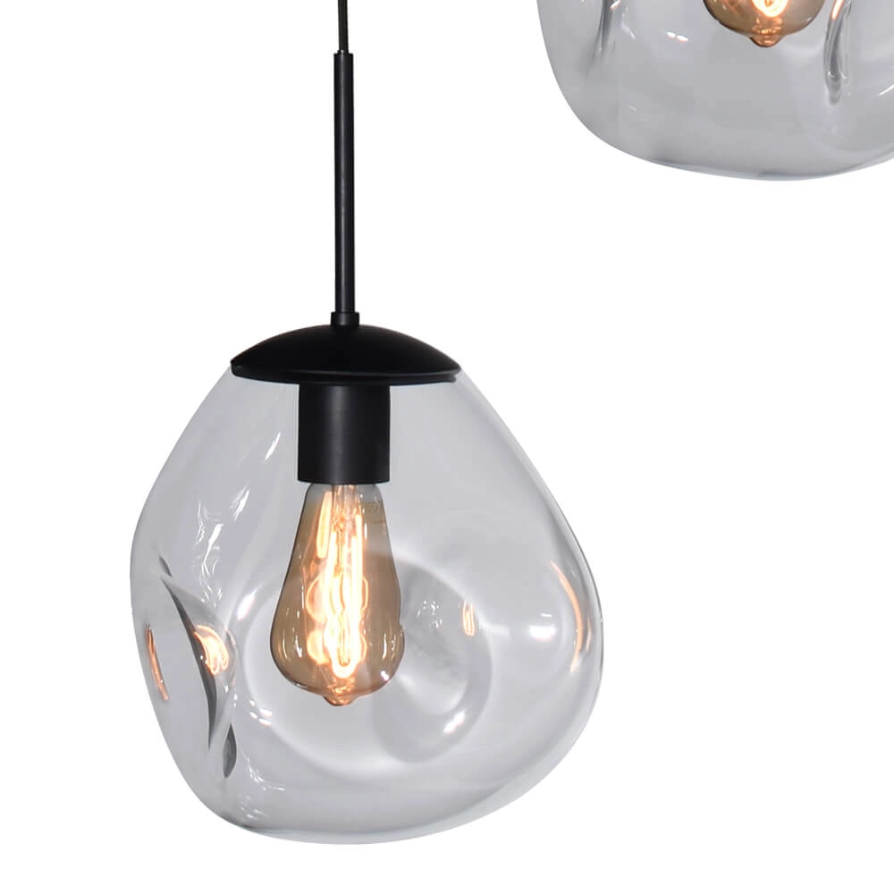 Pendel hanglamp Lava 3x helder glas Ø 24cm Masterlight 8718121286402