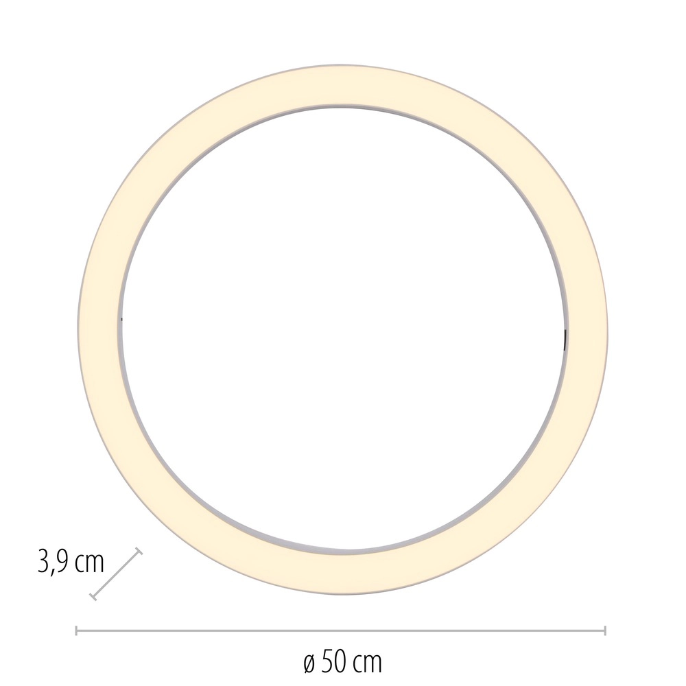 Strakke led plafondlamp Pure Lines Round Ø 50cm - wit Paul Neuhaus 4012248395806