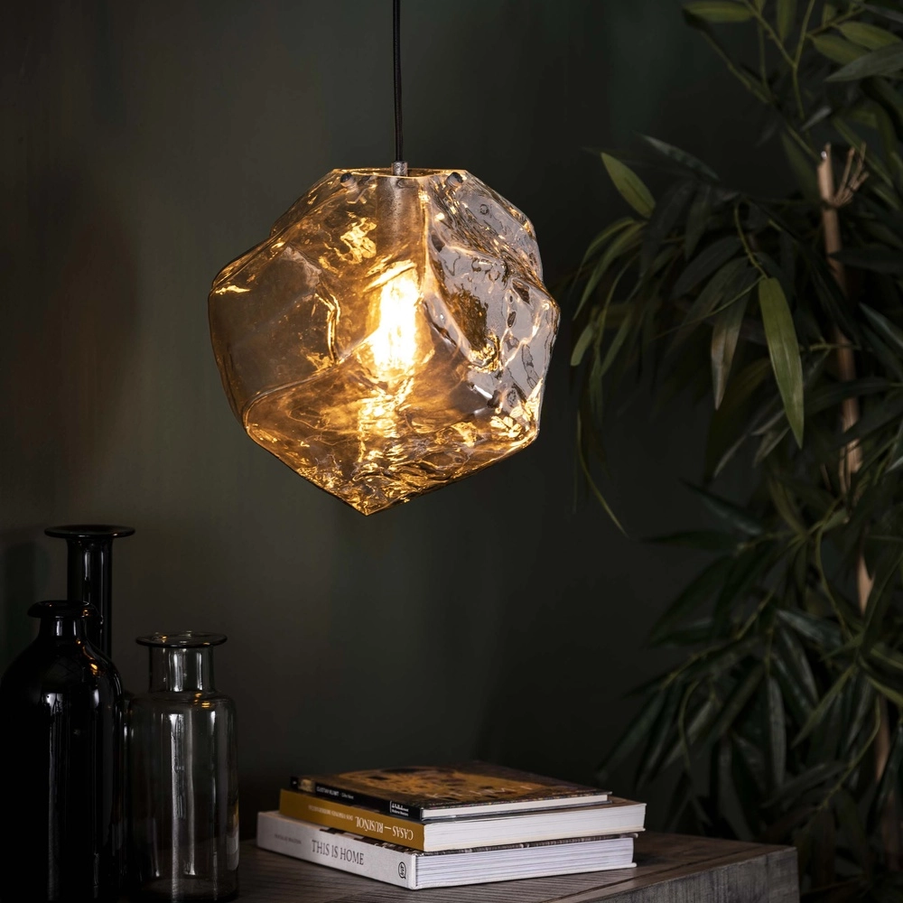 Moderne hanglamp Rock chroom glas