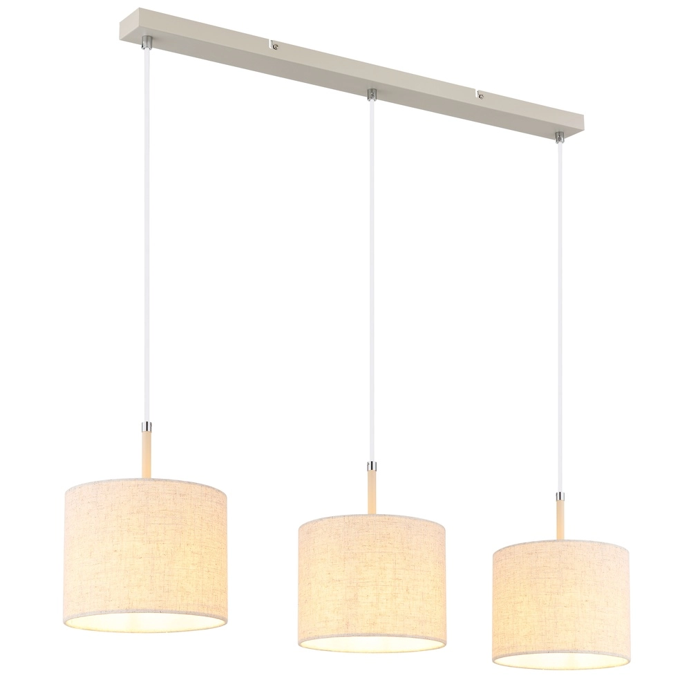 3-lichts hanglamp Deleon zand bruin recht
