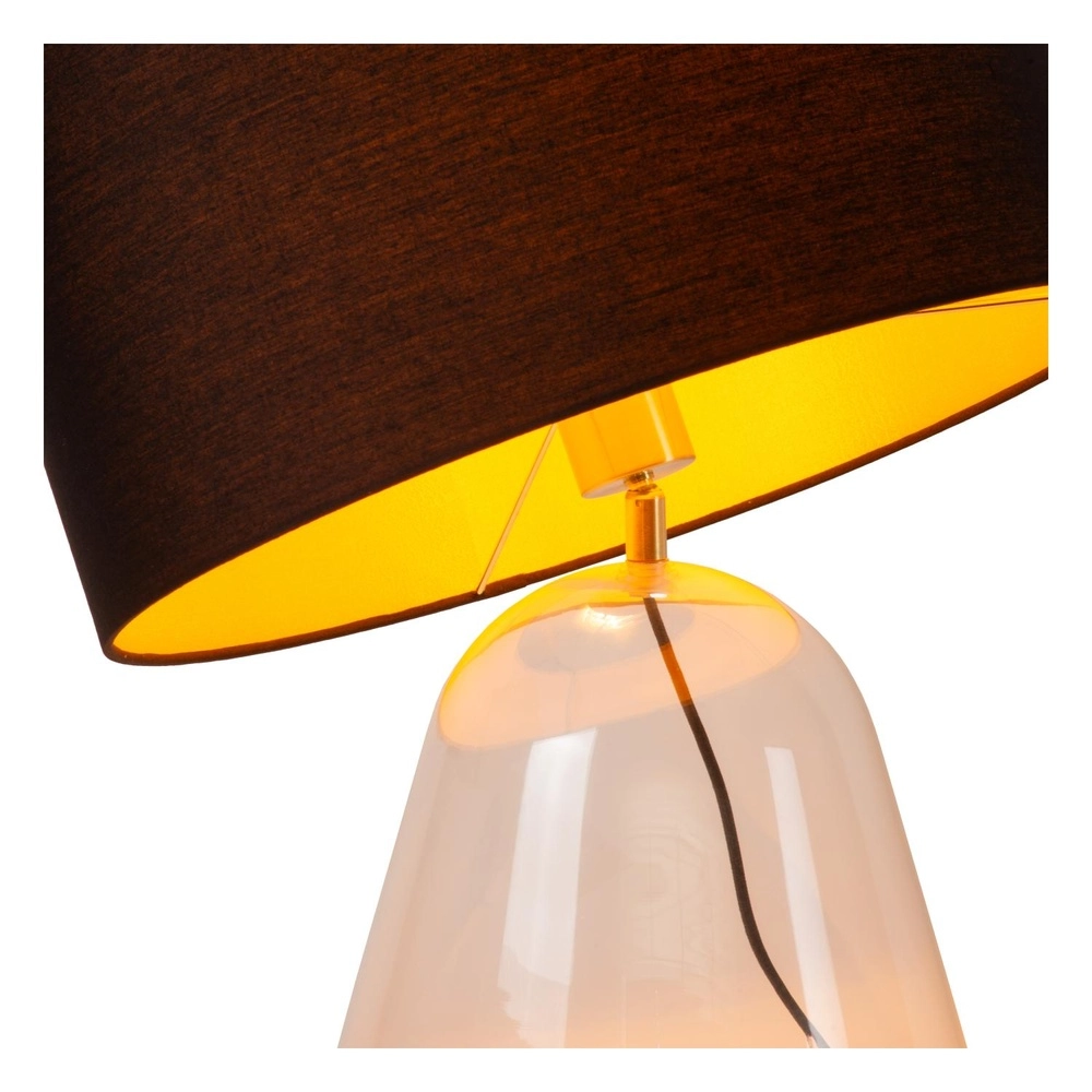 Tafellamp Campana glas met zwarte kap 25cm Lucide 5411212345813