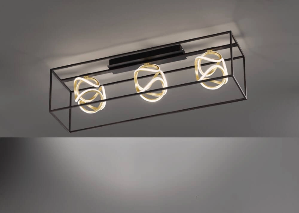Design plafondlamp Gesa zwart met goud Fischer & Honsel 4001133205566