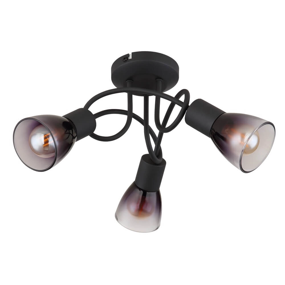 Zwarte plafondlamp Satella 3-lichts krul Globo 9007371455928