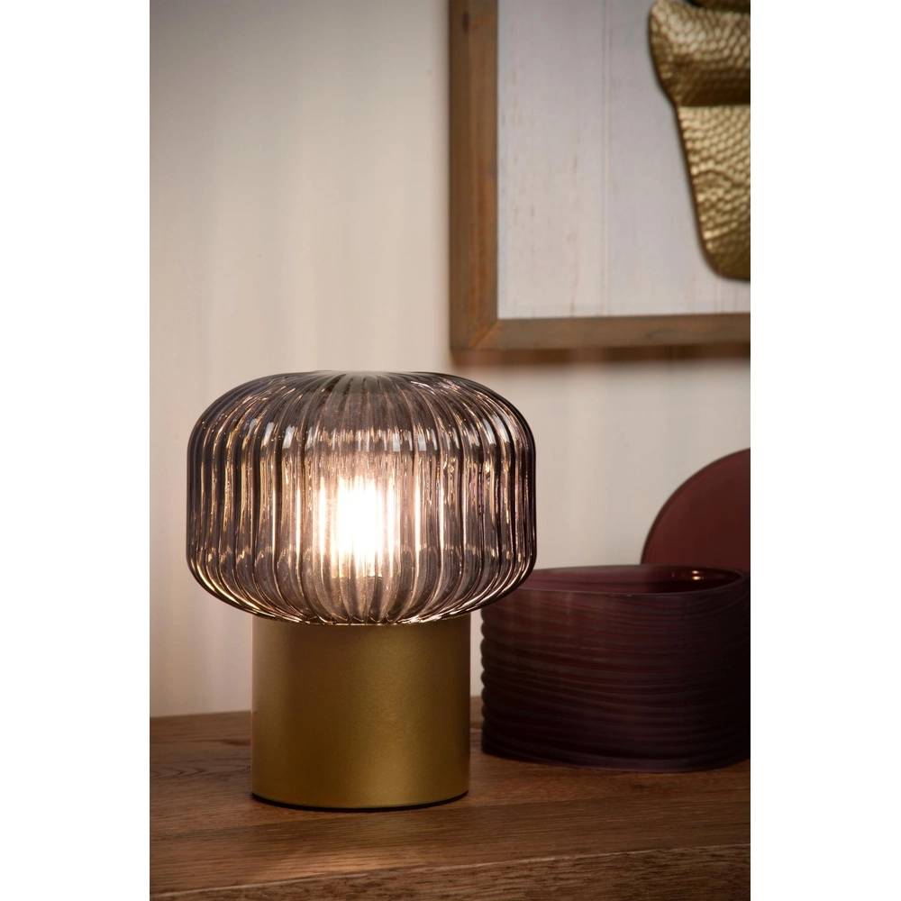 Tafellamp Jany goud met smoke glas Lucide 5411212782663