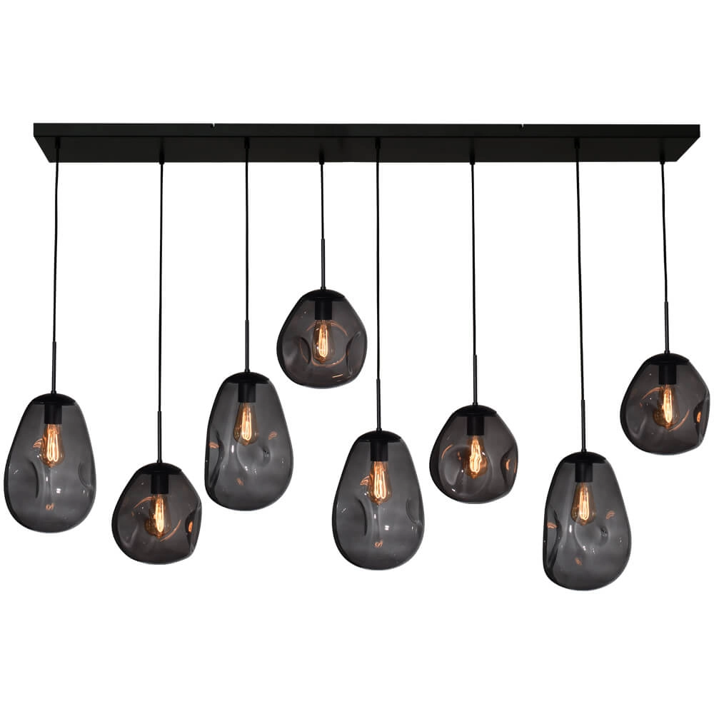 Hanglamp Lava 8x smoke glas Hanglamp Lava 8x smoke glas