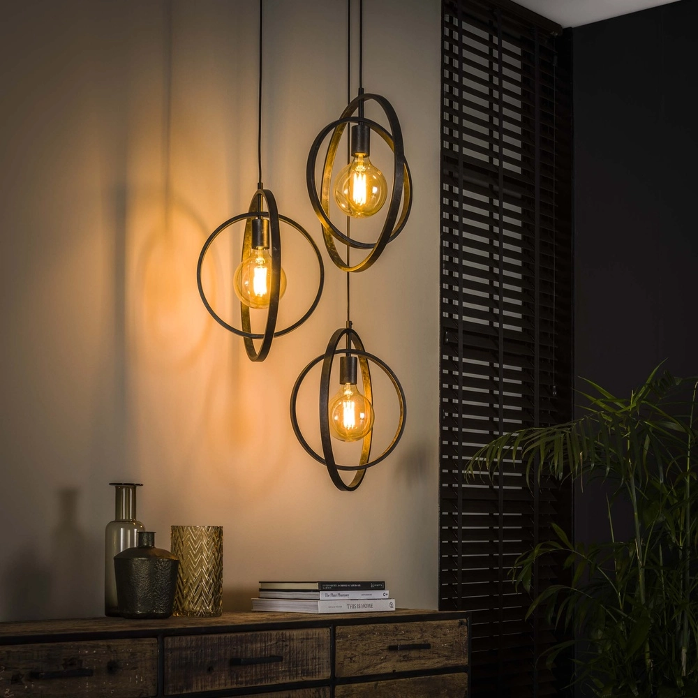 3-lichts hanglamp eettafel Turn Ø 40cm - charcoal - excl E27
