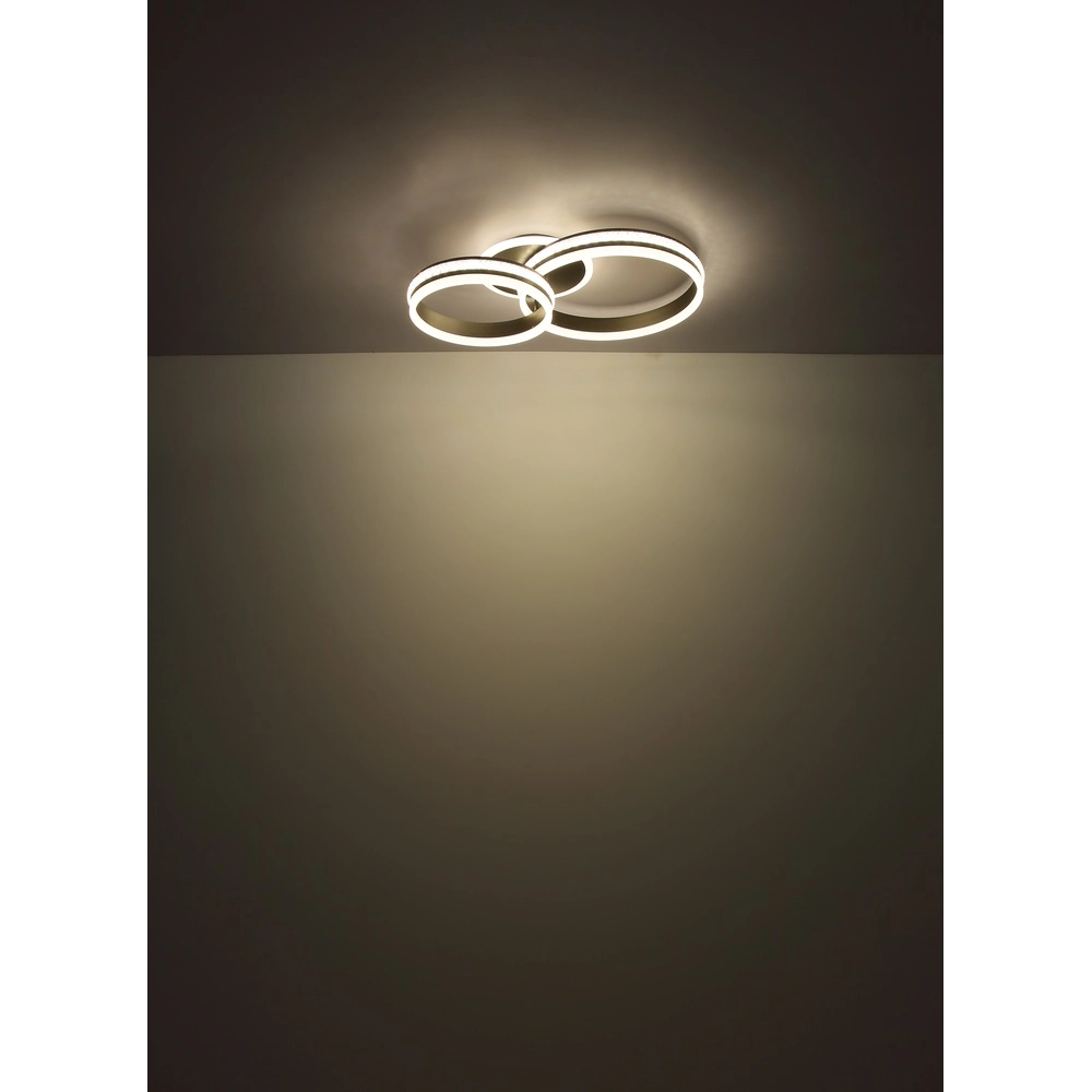 Design plafondlamp Alaina 2 ringen grijs Globo 9007371462896