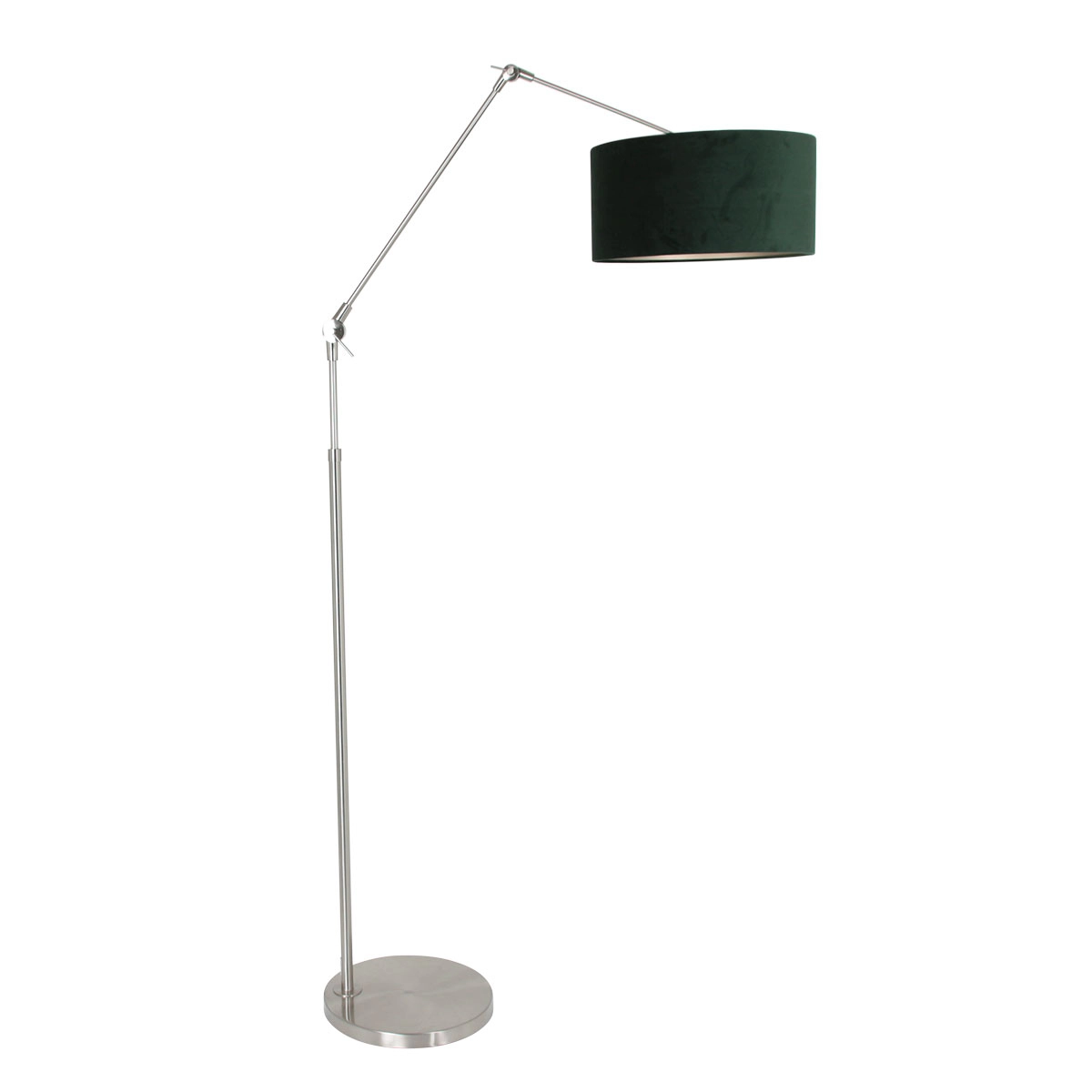 Vloer Leeslamp Prestige Chic RVS met 40cm groen velourse kap