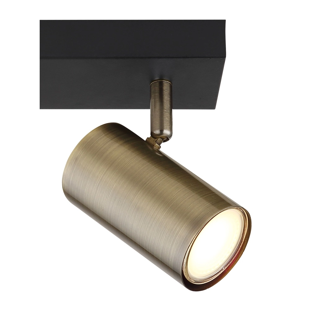 Plafondlamp 2-lichts Robby zwart met brons Globo 9007371439980