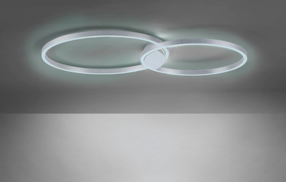 Design plafondlamp Q-Kate 2-rings 96cm grijs Paul Neuhaus 4012248333549