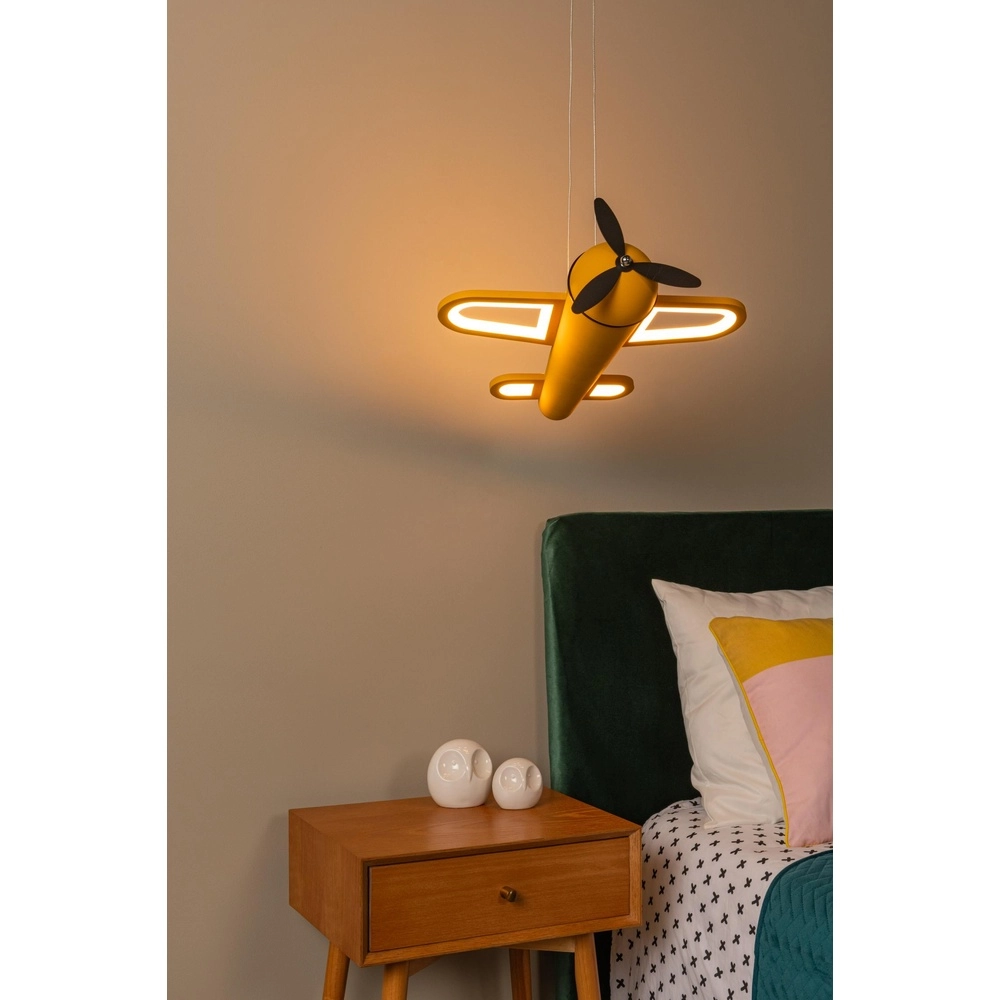 Kinderkamer hanglamp Fokker vliegtuig geel
