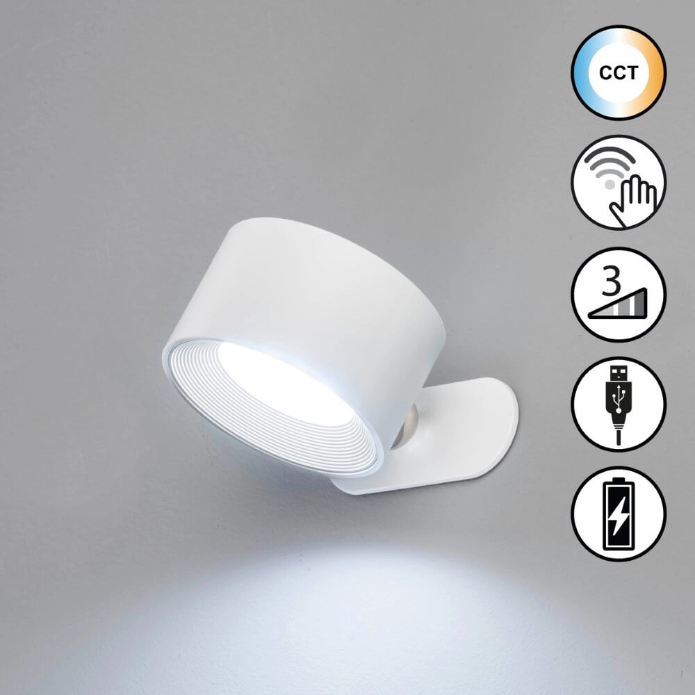 Witte wandlamp Magnetics design Fischer & Honsel 4052231300493
