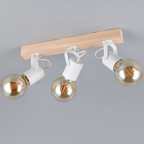 Plafondlamp 3-lichts Lynar wit met hout Trio 4017807672015