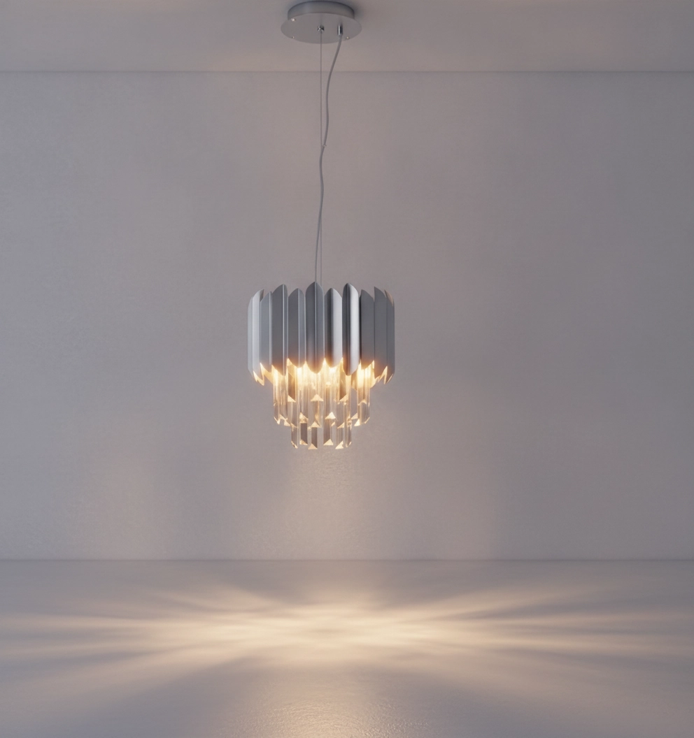 Hanglamp Magnolia chroom en kristal Ø 25cm