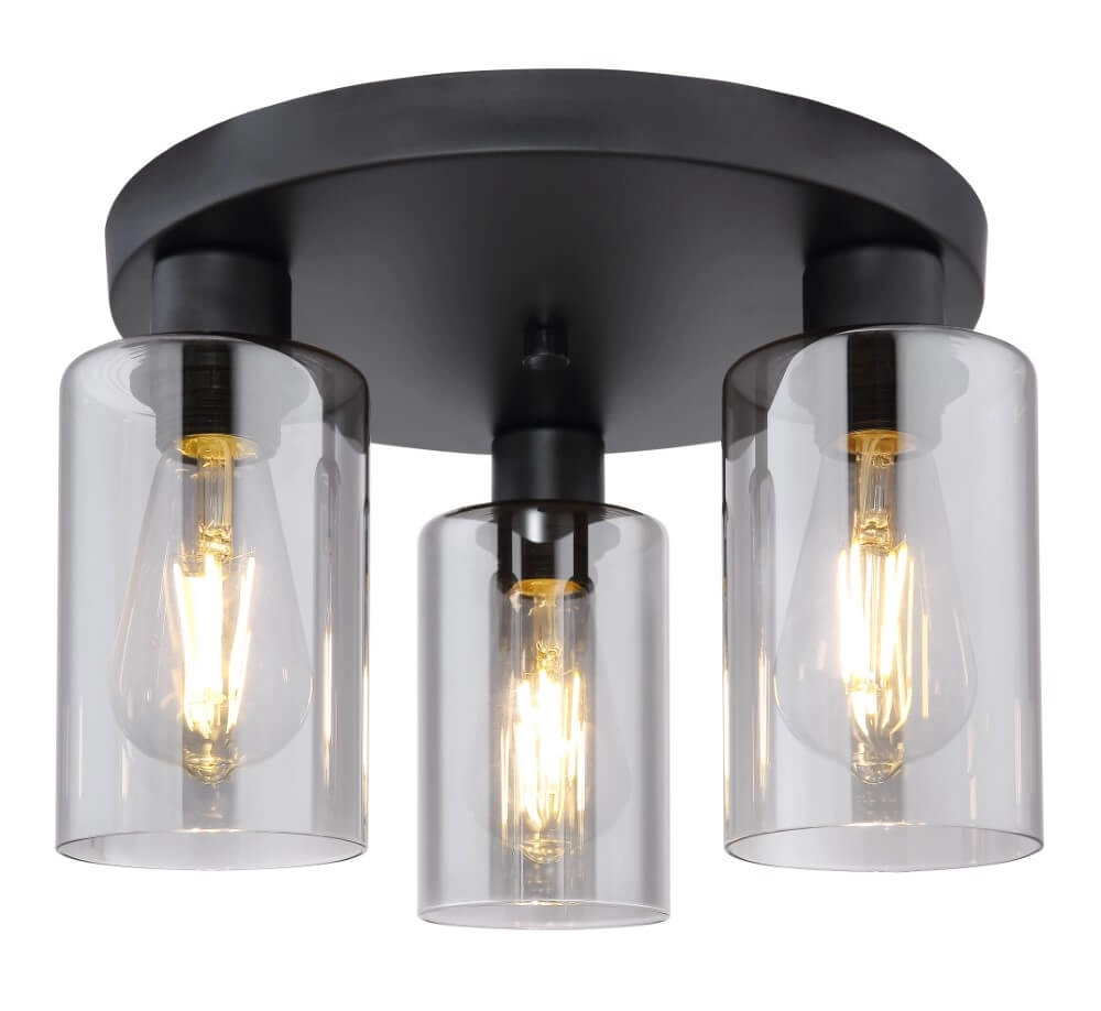 Plafondlamp Hadera met smoke glas