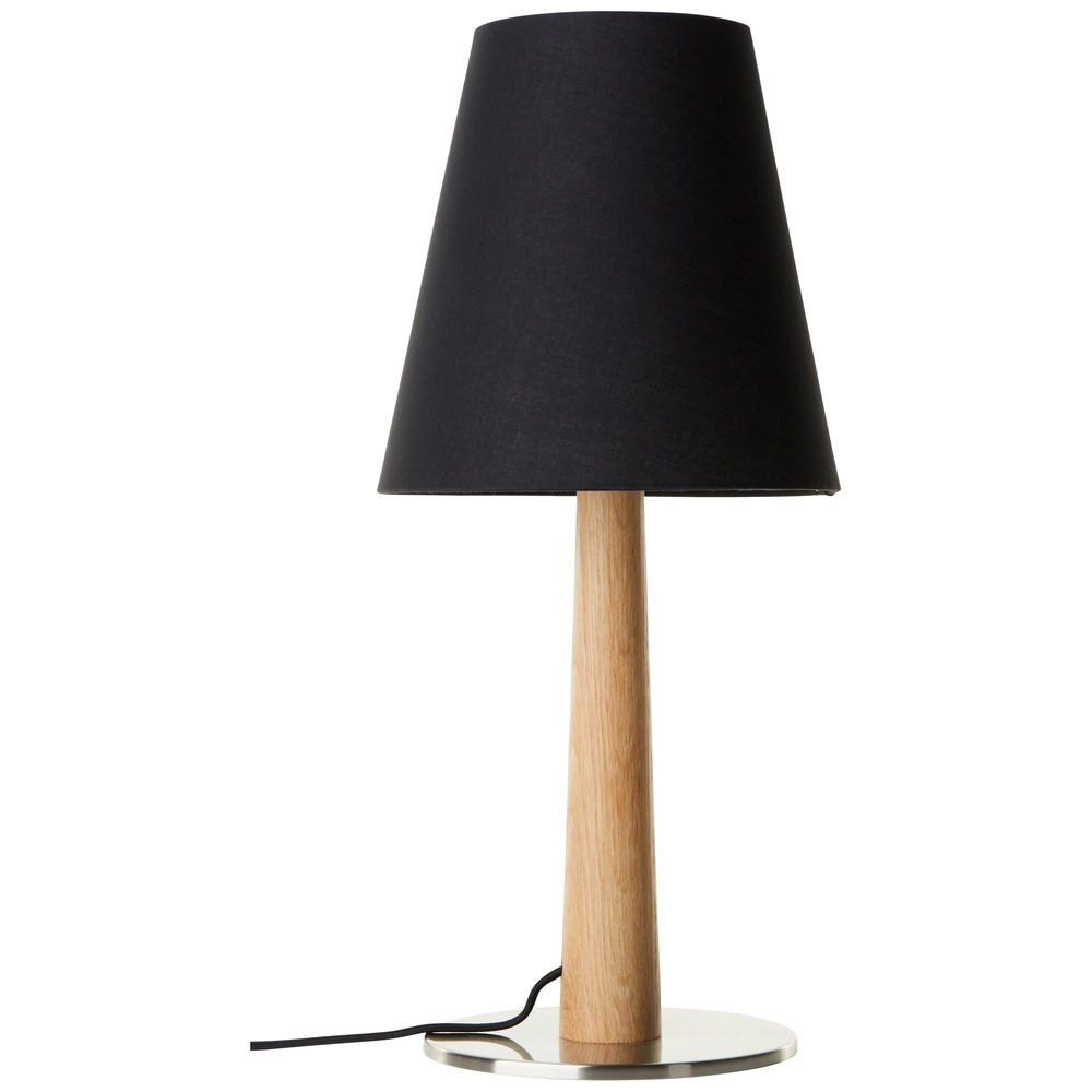 Tafellamp Timber hout met zwarte kap Brilliant 4004353464898