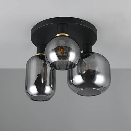 Trendy plafondlamp Diva met smoke glas Trio 4017807614602