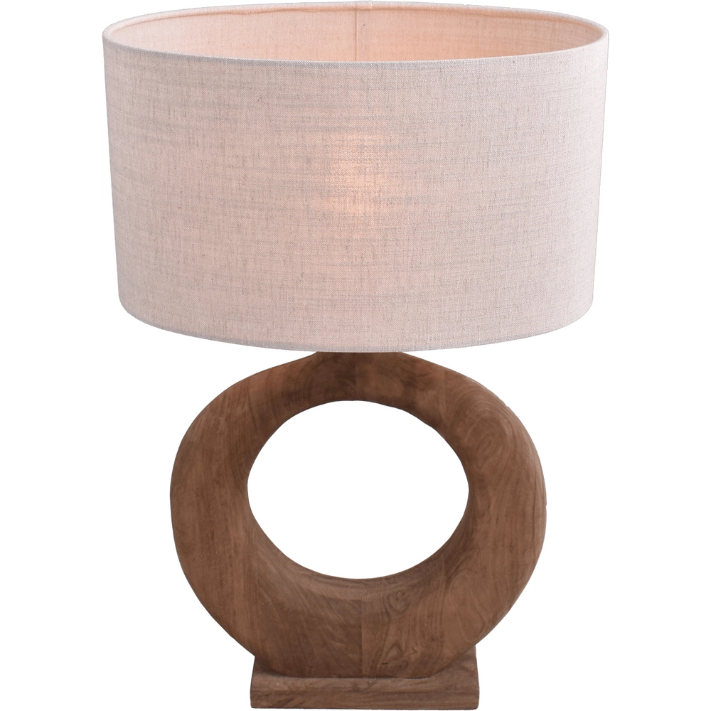 Japandi schemerlamp Woodie Round 45cm -hout met natural
