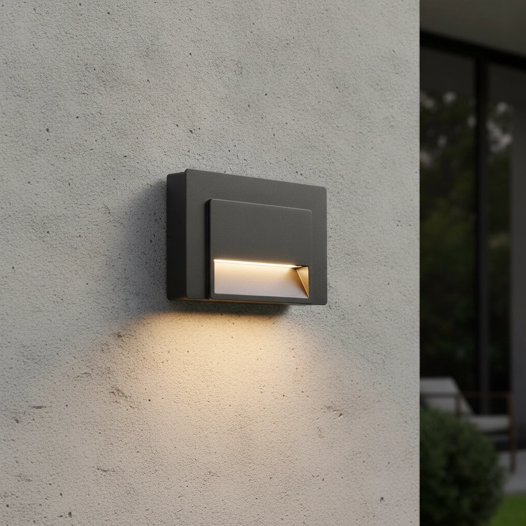 Wandlamp Luton rechthoek 12,5cm grijs