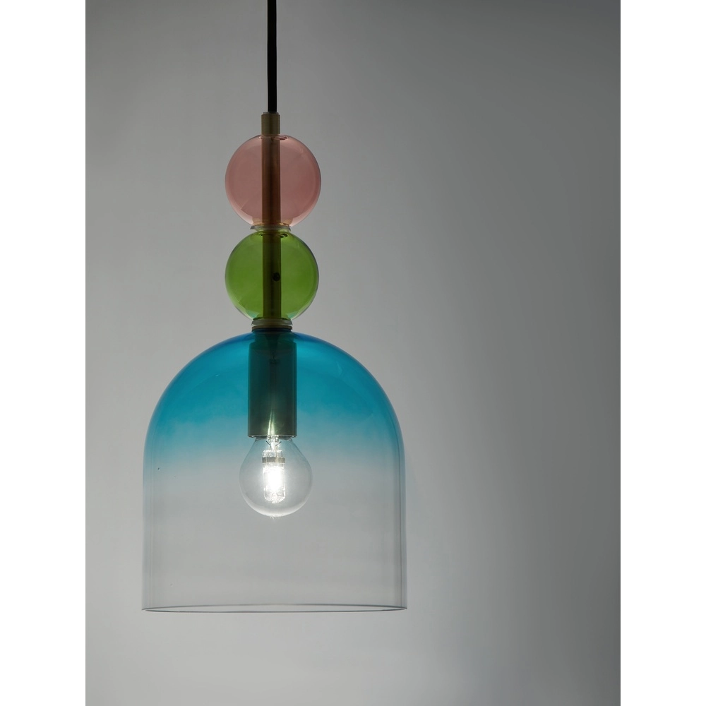 Gekleurde hanglamp Murano blauw