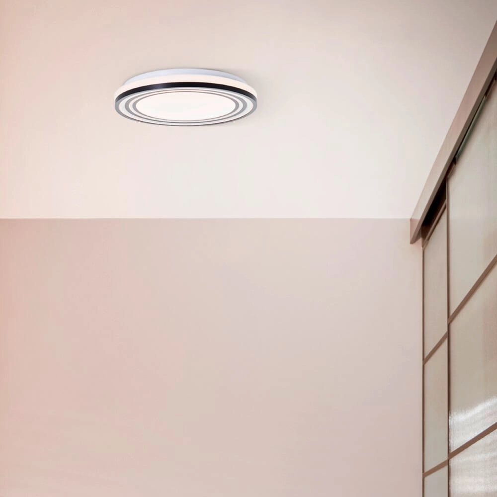 Zwart witte plafondlamp Kobana Ø 34cm Brilliant 4004353426537