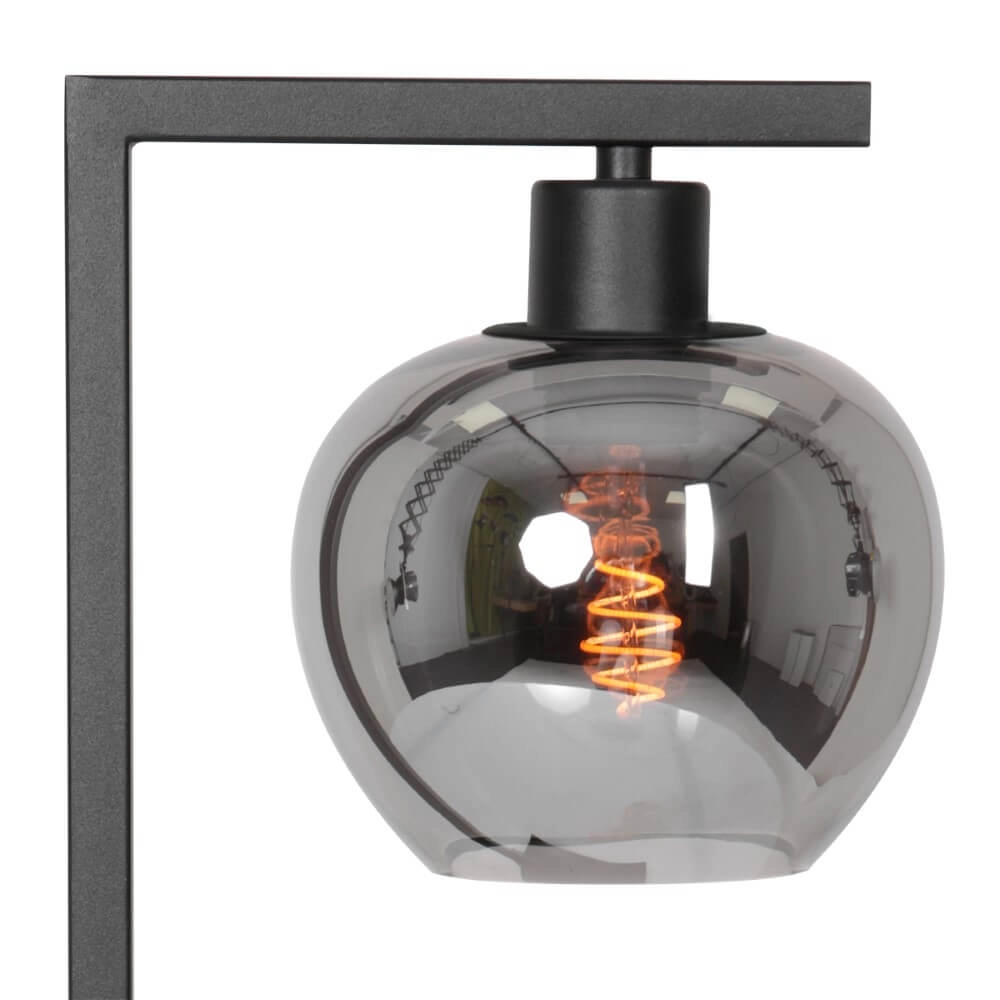 Zwarte tafellamp Lotus met rookglas Steinhauer 8712746167702