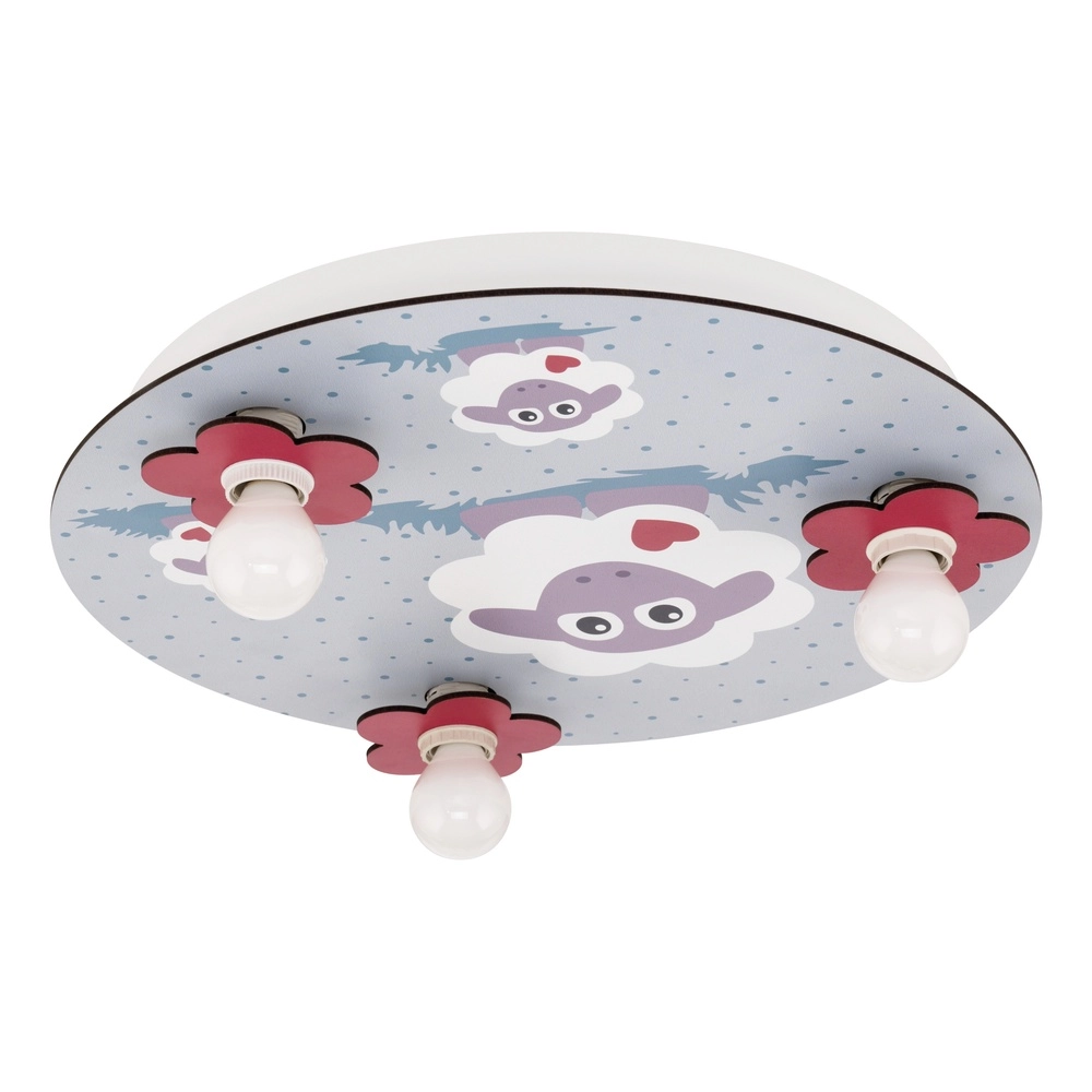 Kinderkamer plafondlamp Lalelu wit met schaapjes