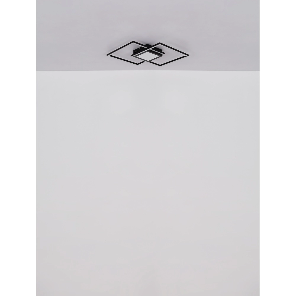 Moderne plafondlamp Saunders zwart vierkant Globo 9007371475353