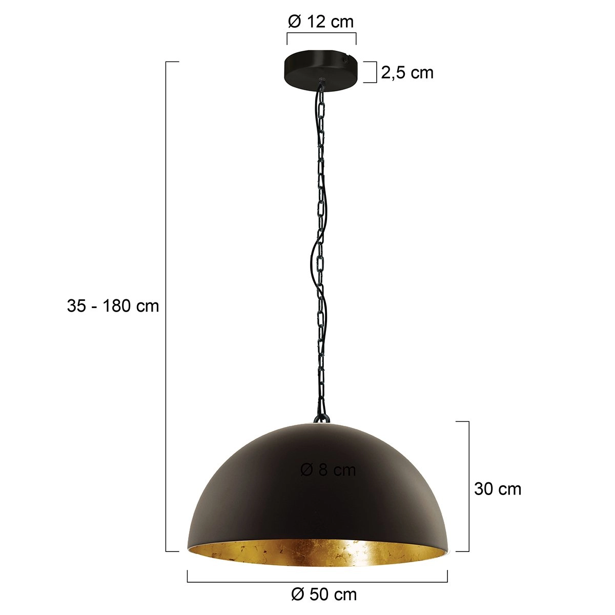 Kantoor hanglamp Semicirkel Ø 50cm Steinhauer 8712746131048