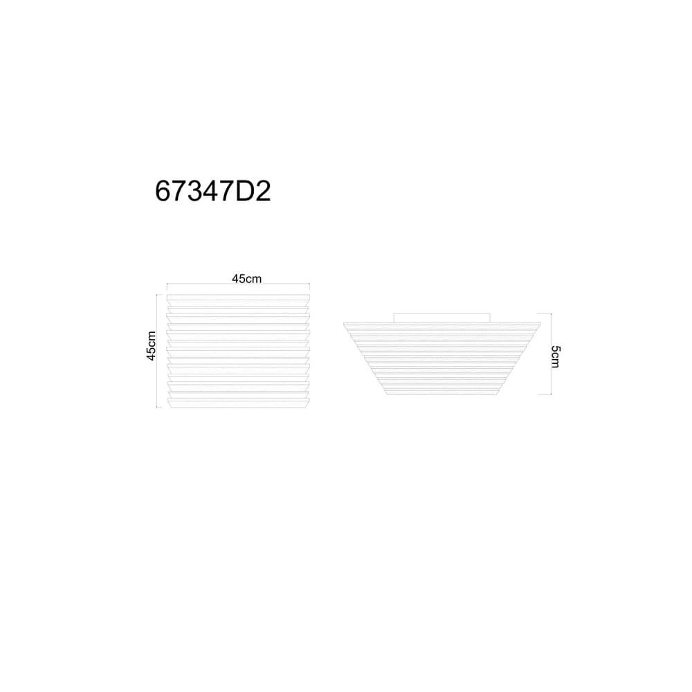 Plafondlamp Hayden zwart met hout vierkant 45cm Globo 9007371510641