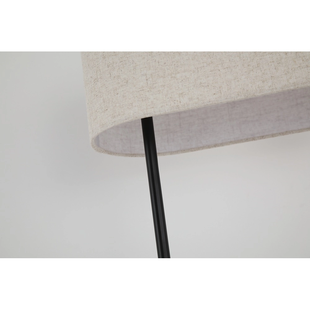 Vloerlamp Hessian zwart met linnen kap Searchlight 5053423297330