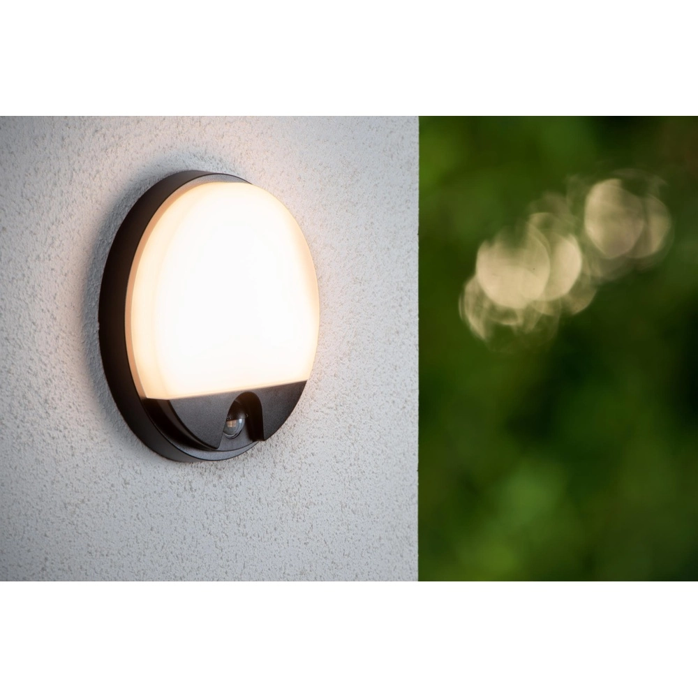 Strakke wandlamp Hups Ir Ø 21cm zwart met sensor