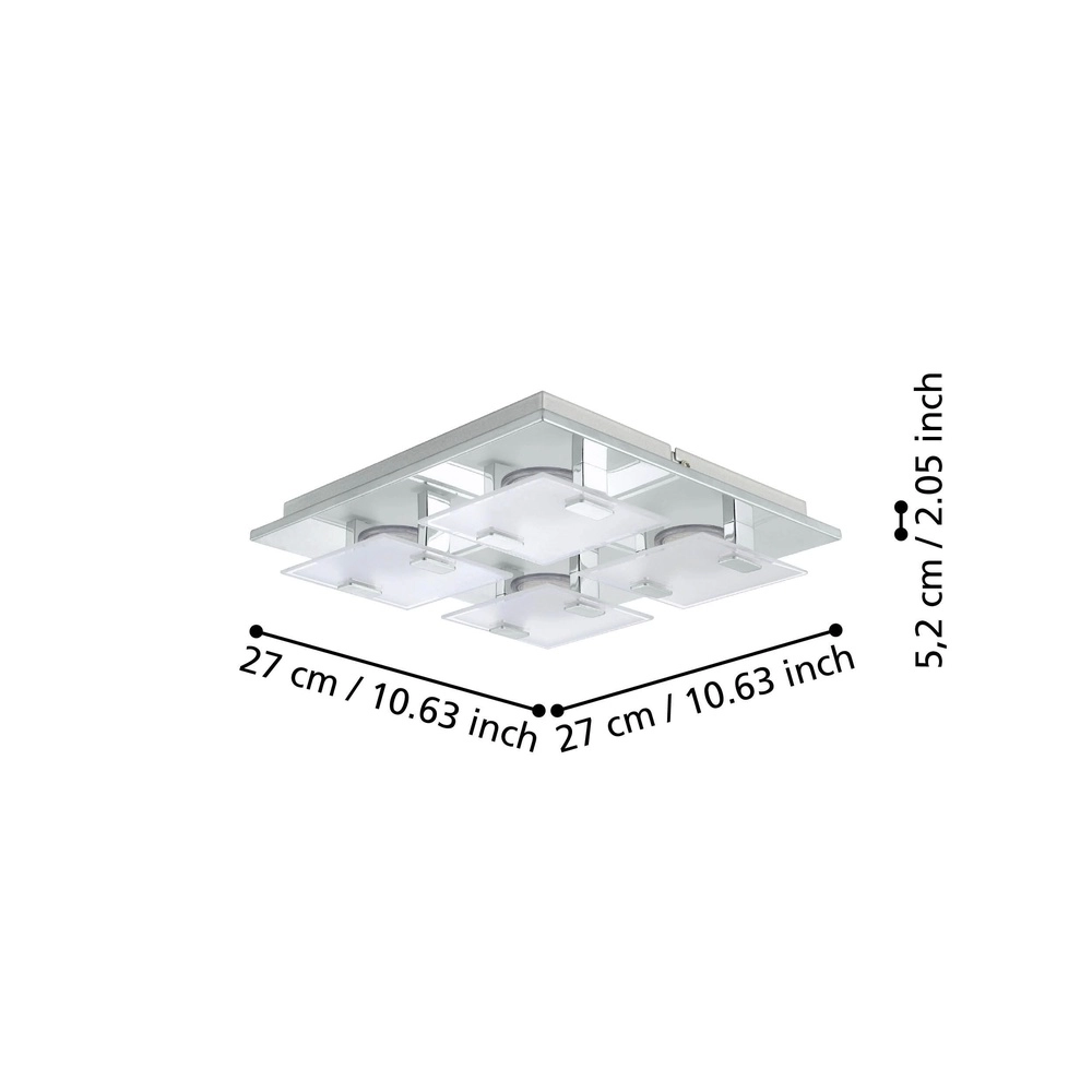 Moderne plafondlamp Vicaro 4-lichts chroom Eglo 9002759933142