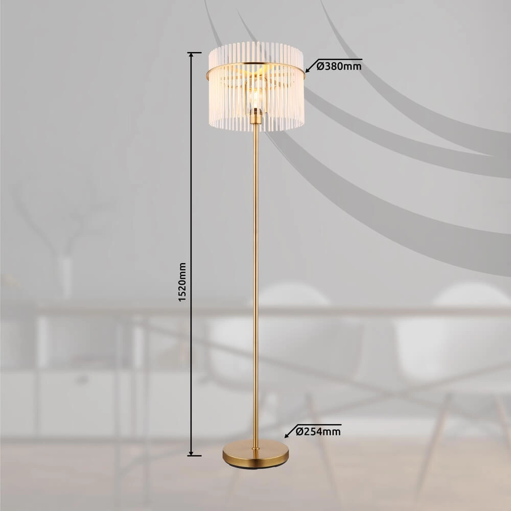 Gouden vloerlamp Gorley met glas Ø 38cm Globo 9007371446810